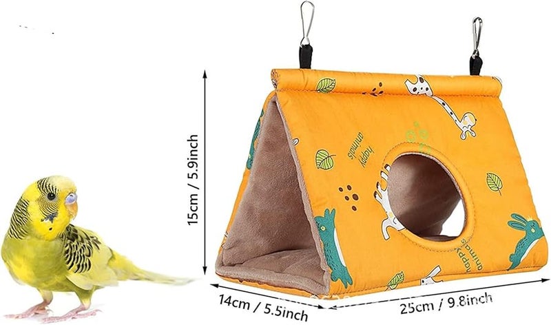 قفص عش الطيور مبطن بالفرو الدافئ للطيور الصغيرة، ببغاء، كوكاتيل، كوخ تربية واستراحة - Image 2